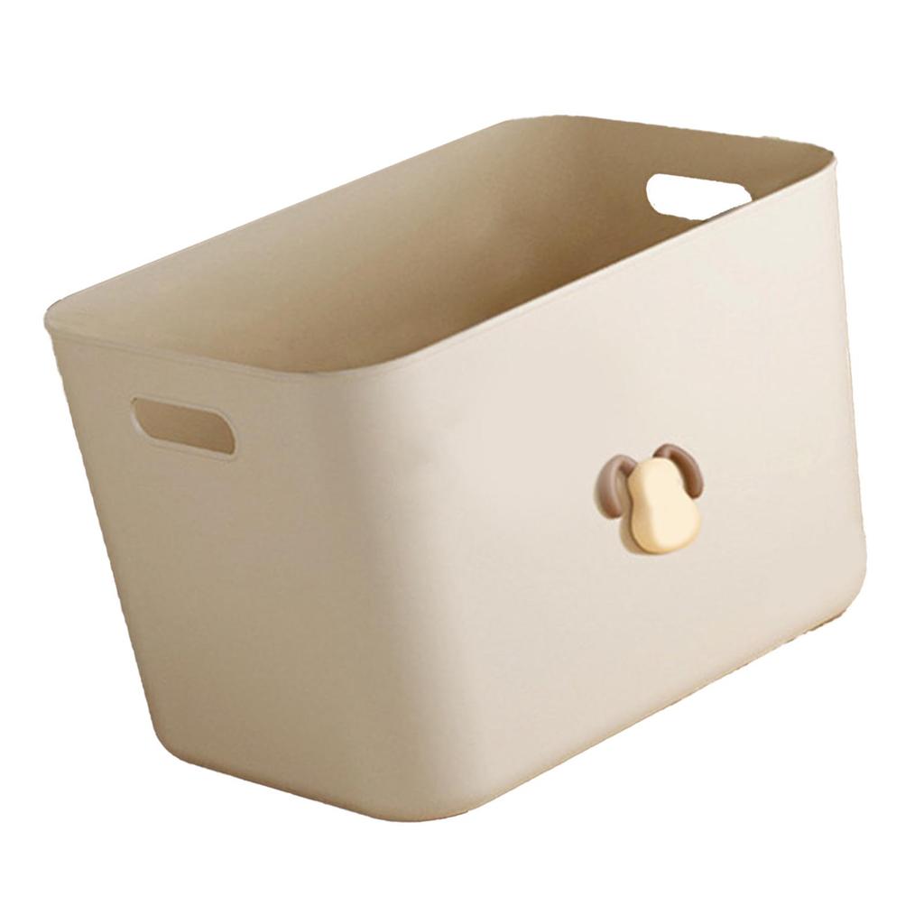 Oppbevaringsboks Plast Stor Kapasitet Kremstil med Lokk Organiseringsbeholder for Leker Klær Snacks