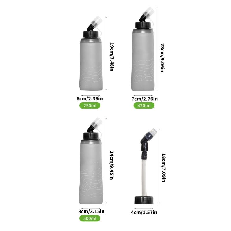 Soft Flask Water Bottles Running Hydrations Water Bottle Handheld Folding Hydrations Pack for Hiking Cycling Climbing