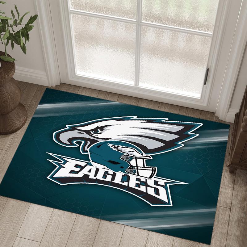 Tappeto in Cristallo Velluto Design Philadelphia Eagles Accogliente Non?Tappeto Stampato Antiscivolo per Camera da Letto Soggiorno Ingresso