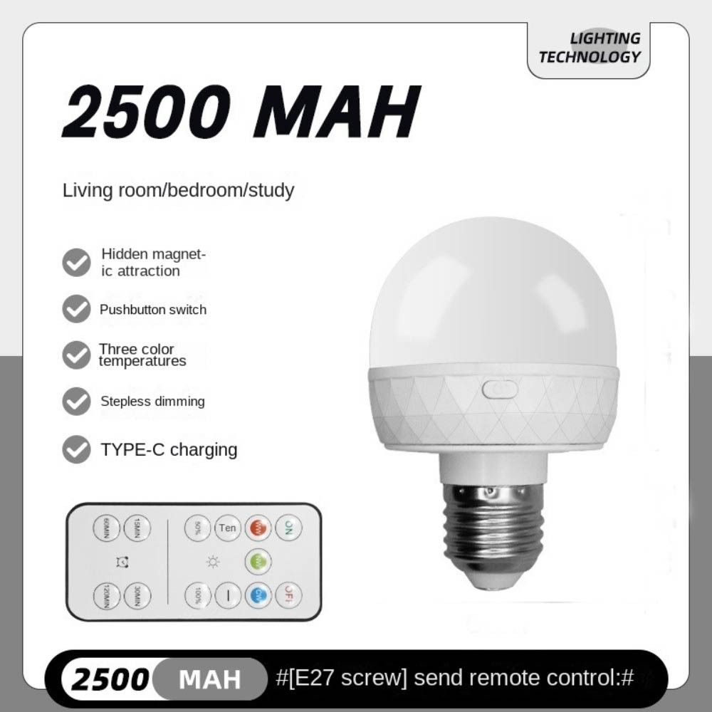 with Remote Control E27  Rechargeable Light Bulb Rechargeable Stage Lamp Bulb  Indoor