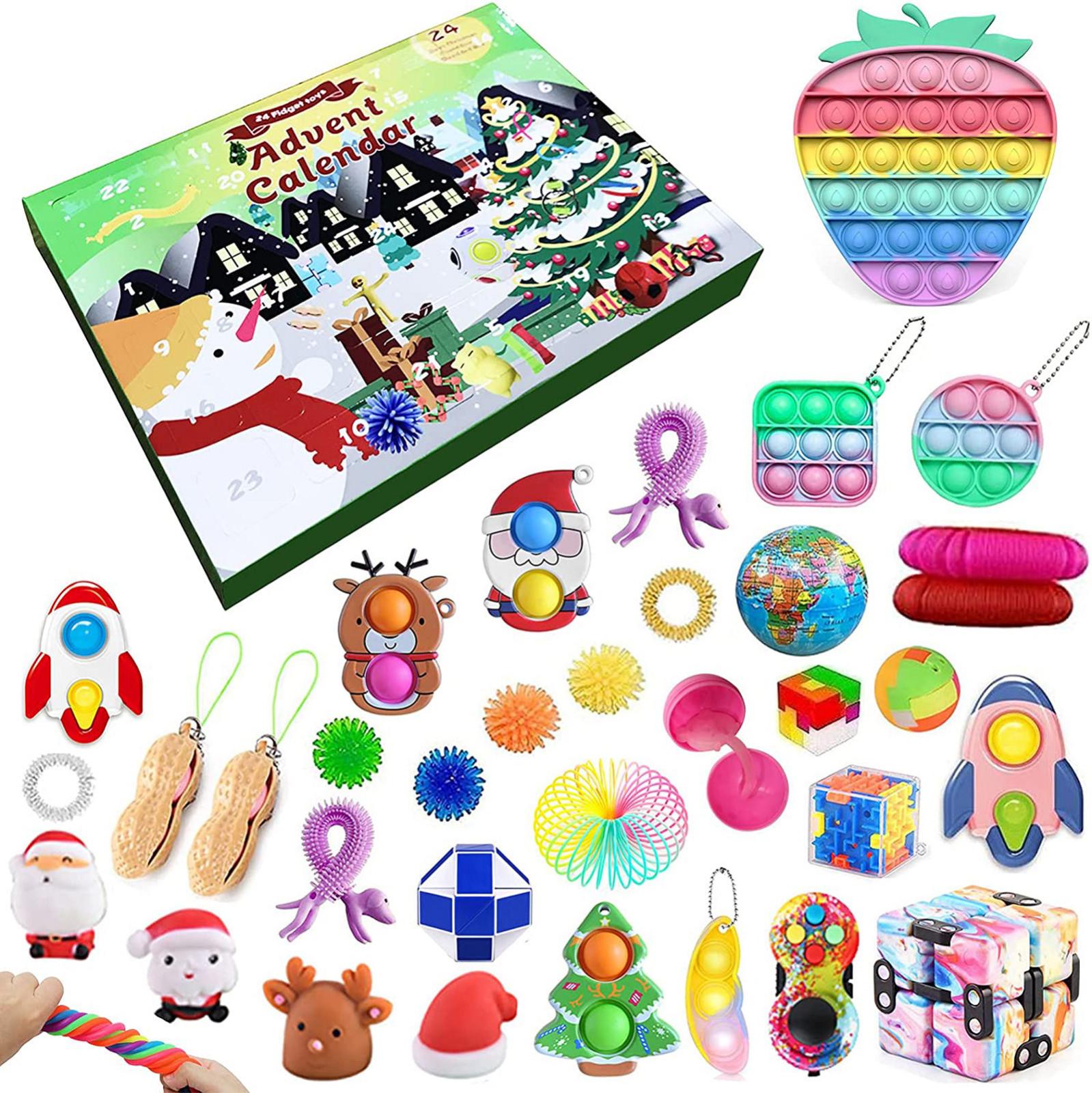 

Різдвяний адвент-календар 2021, набір іграшок для дому, школи, вечірки, гри для батьків і дітей 37*27*5 cm