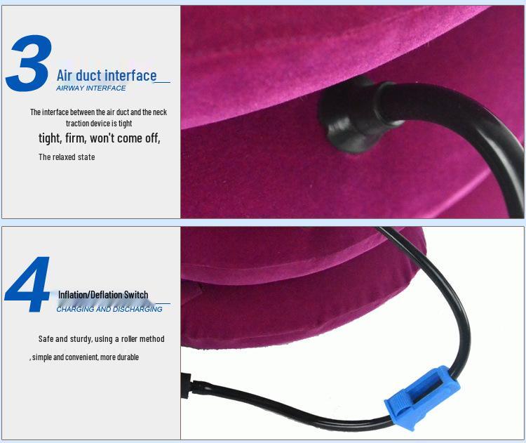 Cervical Traction Device & Inflatable Neck Support Pillow for Spine Alignment