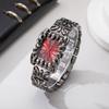 Men Y2K Black Quartz Watch Irregular Dial Retro Fashion Wristwatch