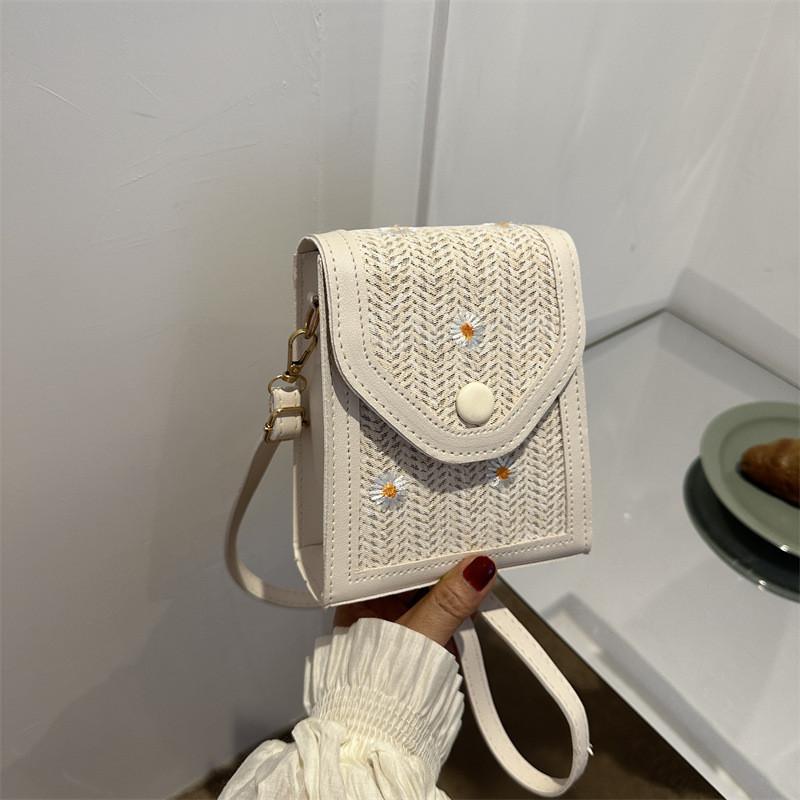 

Chic Korean Style Floral Small Crossbody Bag For Women 2023 Trendy Canvas Phone Bag StyleA