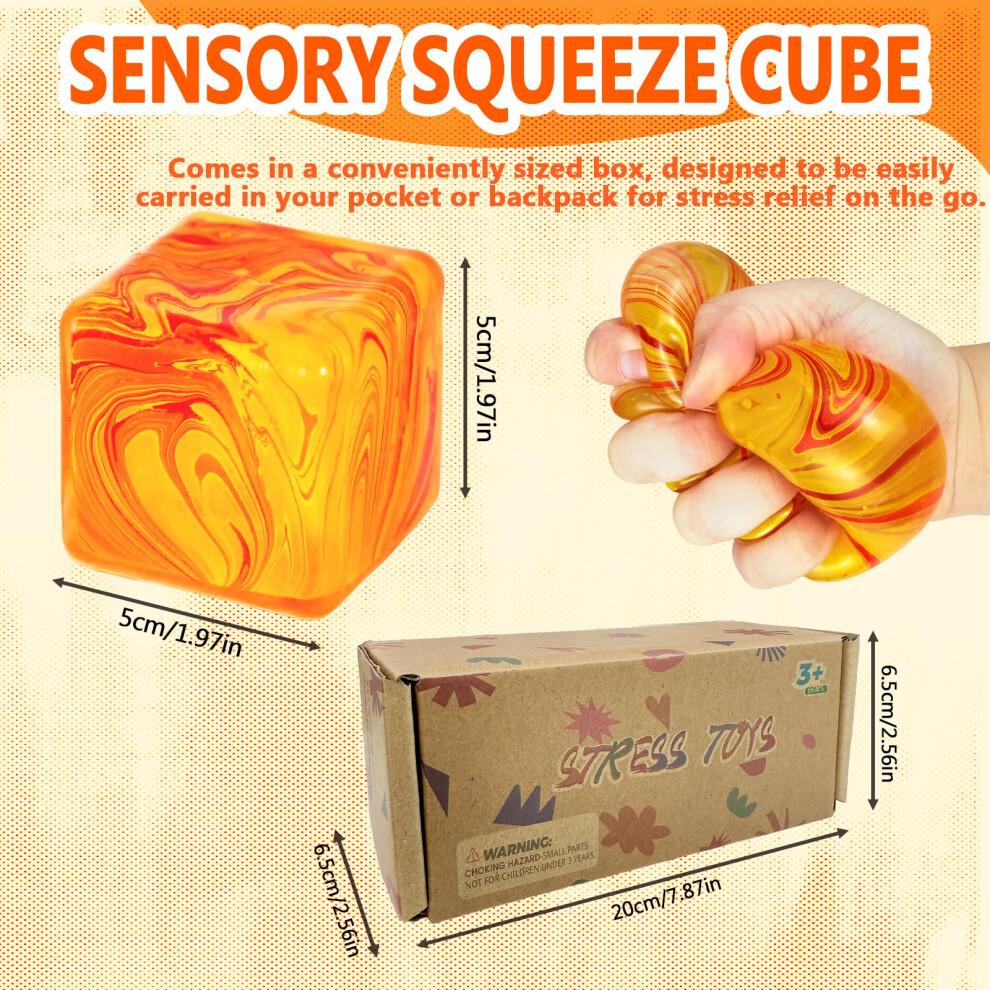 Ziporiajoy Odolná squishy kostka Mačkací hračky Kostka na stres Fidget hračka pro