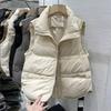 Winter Autumn Women's Short Down Cotton Vest Jackets Loose Sleeveless Coat Warm Tank Waistcoat  Female Outerwear Tops