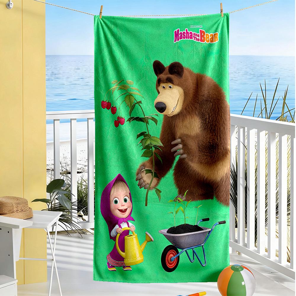 Masha Bear Beach Towel Soft Durable Quick-Dry Comfortable Lightweight
