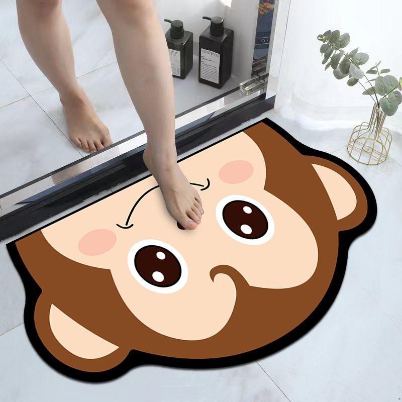 

Туалетный нескользящий придверный коврик милый мультяшный коврик для пола из диатомовой грязи коврик для пола у двери в ванную комнату противоскользящий абсорбирующий быстросохнущий придверный коврик 40X60cm 15.7X23.6in