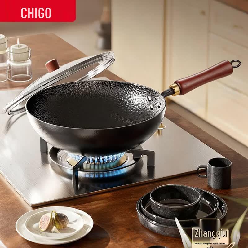 CHIGO 32cm Zhangqiu Fine Iron Wok