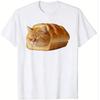 Dames Schattig Slapend Brood Meme T-shirt Kat Brood Print Korte Mouw Ronde Hals Casual Tops Zwart Zomer Dagelijkse Kleding