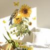 Creative Hand-Painted Sunflower Bird Butterfly Wall Sticker for Entrance Living Room Home Decoration Self-Adhesive Removable