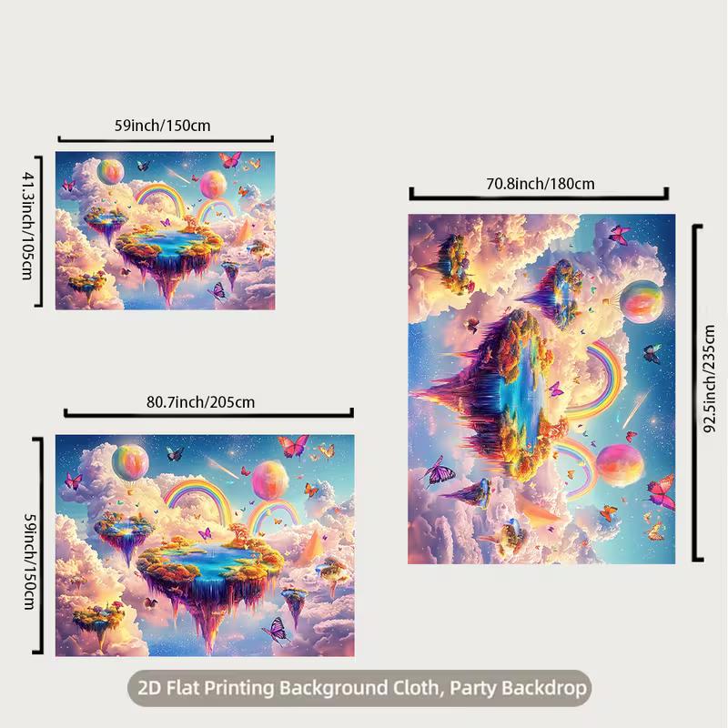 2D Printing Fantasy Sky Backdrop for Children's Photography & Events