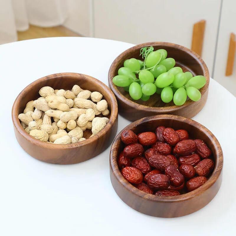 Van Gogh Walnut Solid Wood Round Fruit Plate