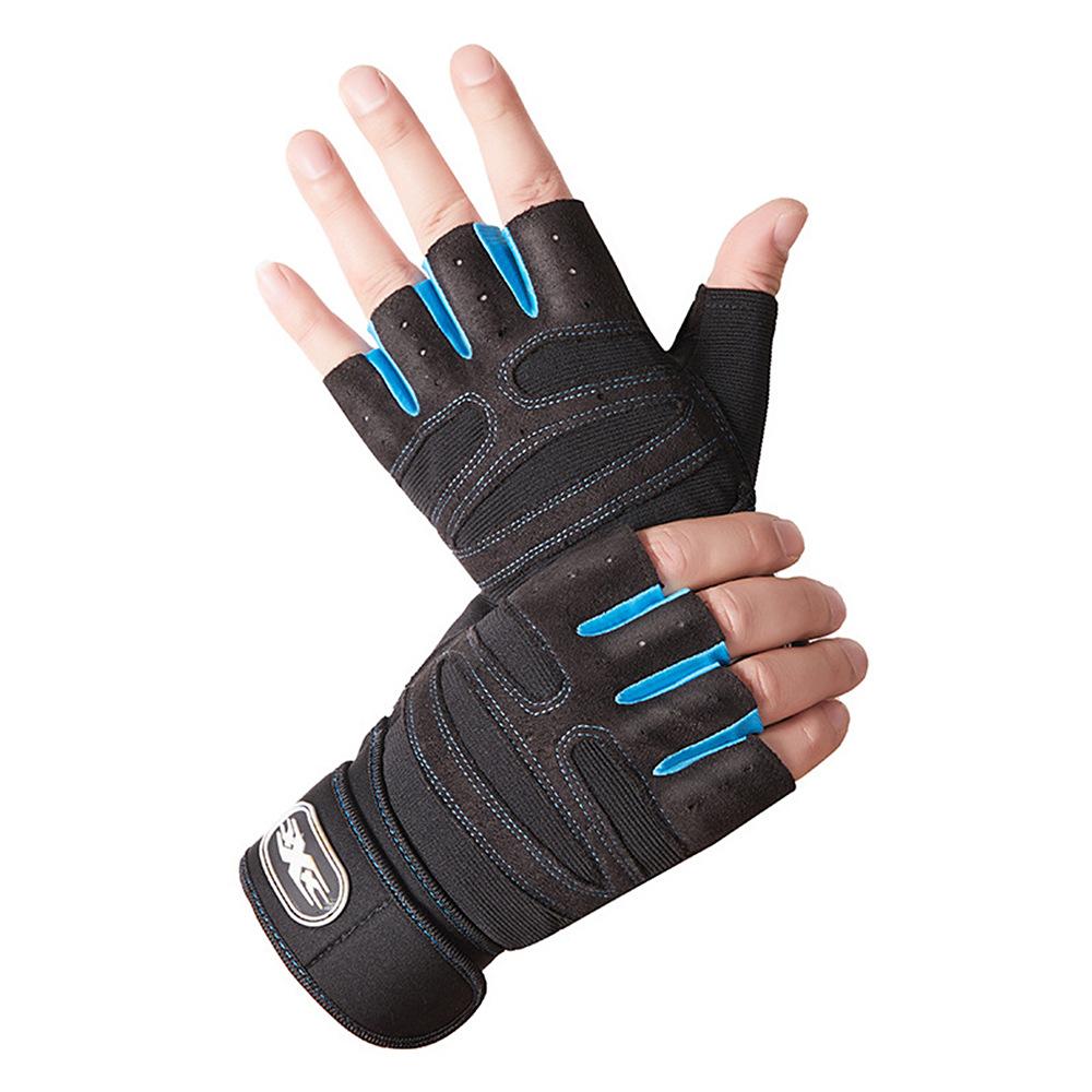 Fitness Gloves for Men and Women Breathable Extended Wrist Guards Weight Lifting and Wiping Special Outdoor Sports Half Finger Riding Gloves