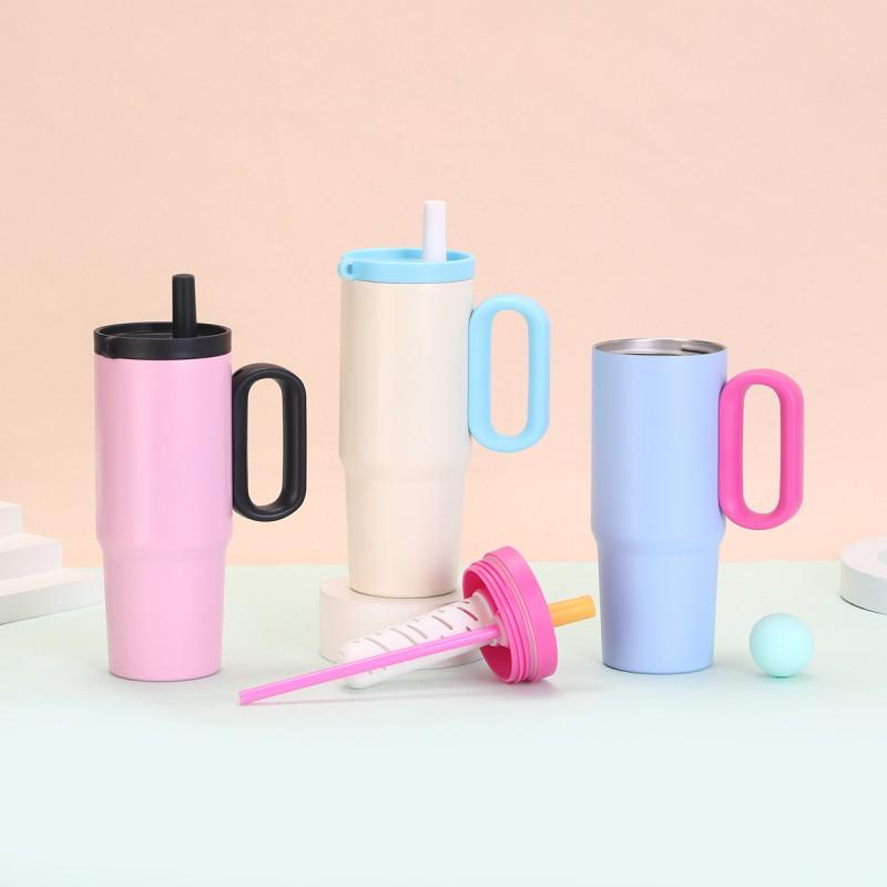 750ml Stainless Steel Insulated Tumbler With Handle Straw Tea Infuser Outdoor Travel Office Use
