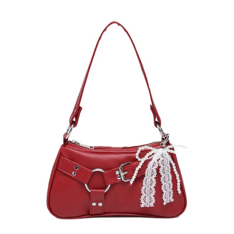 IELGY Ladies Red Retro Shoulder Underarm Bag