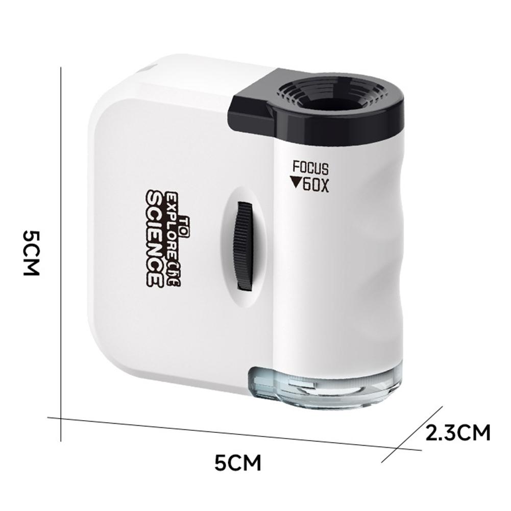 60X MicroMini Portable Microscope with UV Handheld Microscope with LED Flashlight Mini Microscope for Student Science Lab