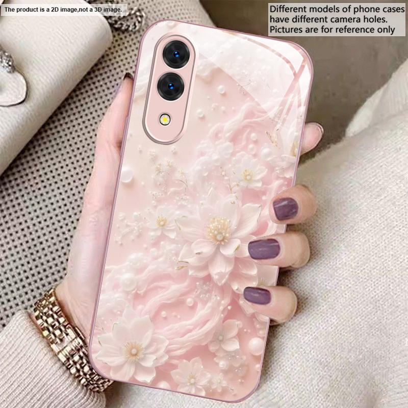 Beautiful white flowers For Samsung S26 S22 S8 S9 S10 S20 Ultra S21 Pro S22 Plus S23 FE S24Ultra S25 Edge S24+ Glass Phone Case