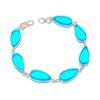 Natural Swiss Blue Topaz Gemstone 925 Sterling Silver Bracelet 7-8" RB-23