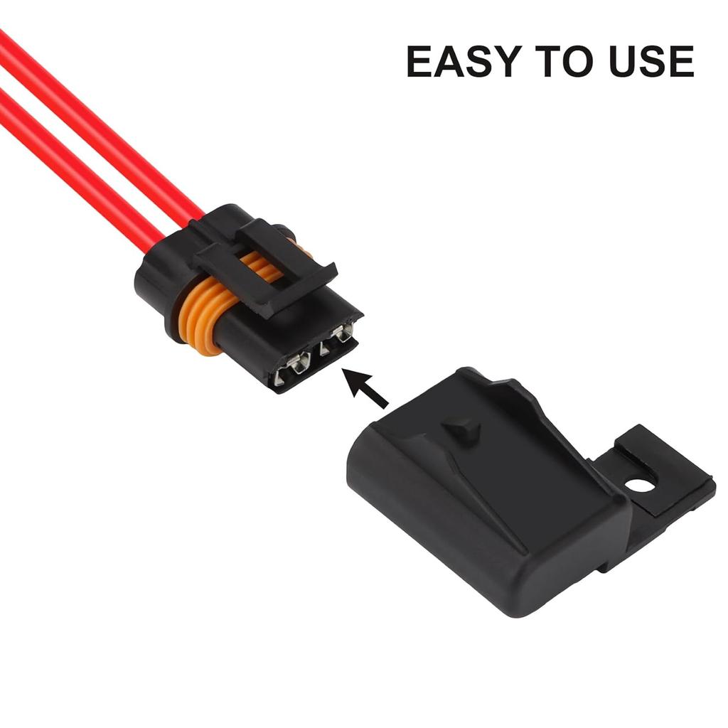 6 Pack 12V Inline Waterproof Fuse Holder, 4mm² Pre-Wired Kit, with 20 Amp 30 Amp 40 Amp ATC/ATO Blade Fuses, Heavy Duty Inline Fuse Holder for