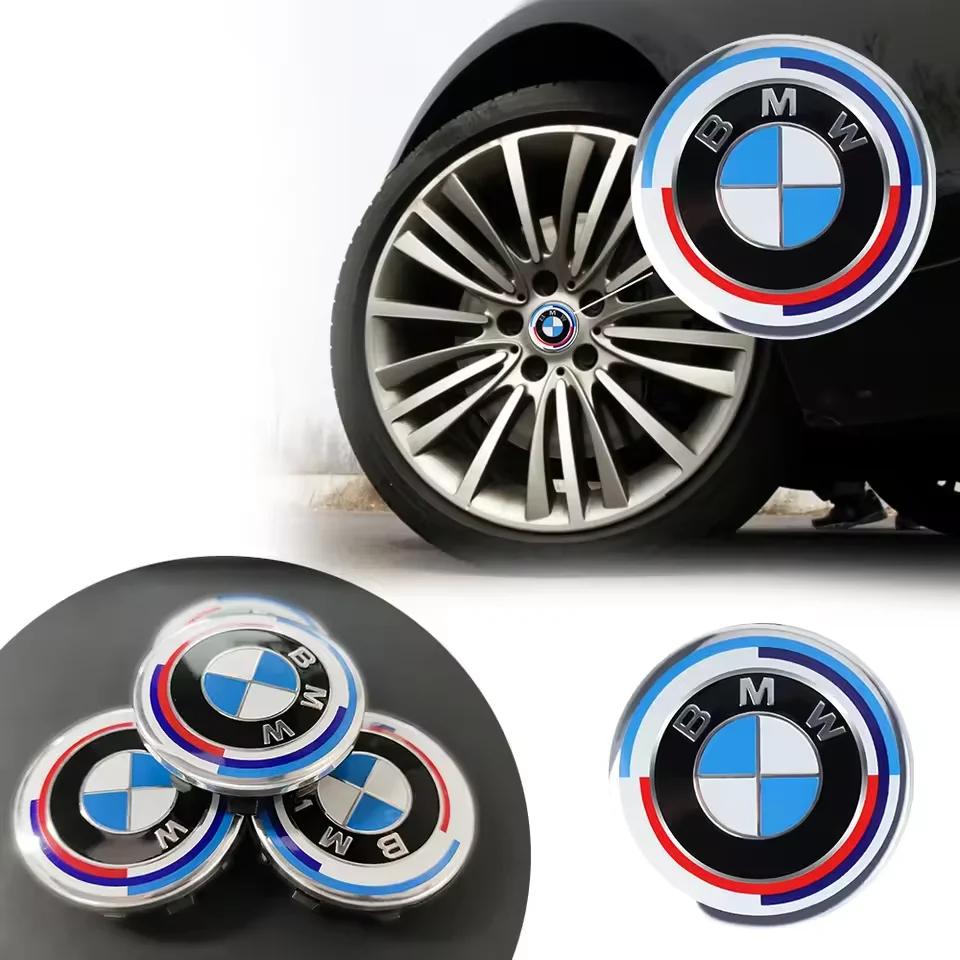 4Pcs 56mm 68mm Wheel Center Caps Emblem Badge For BMW 50th Anniversary X3 X5 X6 E39 E46 E90 E60 E87 E53 F10 F20 F30 M3 M5 M6 Z4 ZDFVU1
