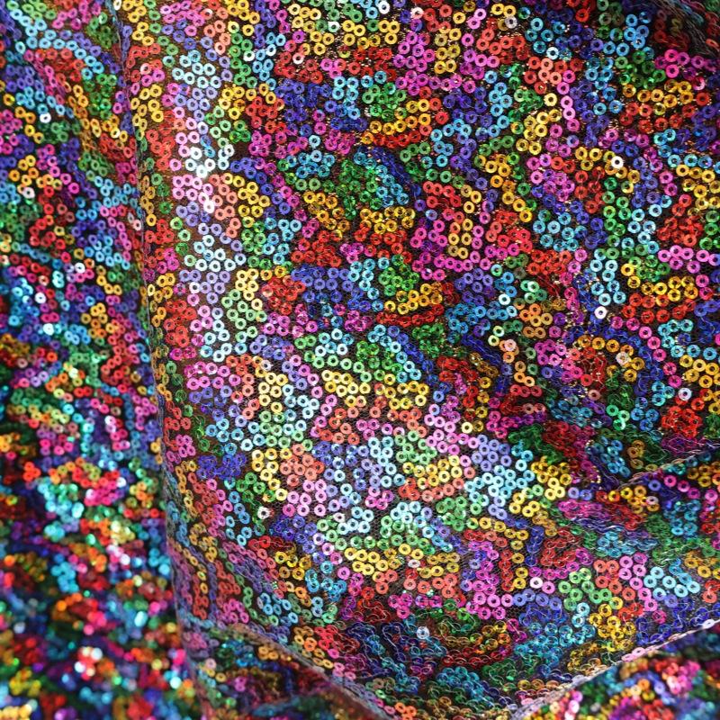 Sparkly Sequin Fabric Opaque Glitter Material for Wedding Stage Backdrop Decor Party Performance Costume DIY Sewing 1/3Yard