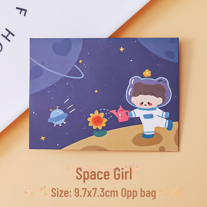 "Kreslená obálka skládací blahopřání k narozeninám studentských dětí, vzkaz, vyznání Tanabata a požehnání"