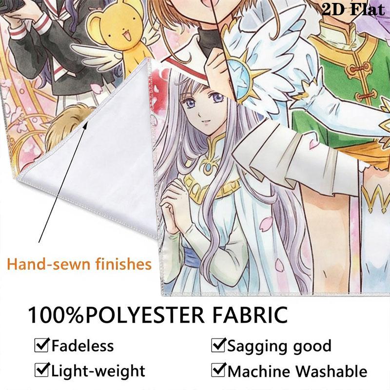 Cardcaptor Sakura poster Wall Hanging Printed Fabric Blanket Decorative Tapestries for Bedroom Living Room Home Decor
