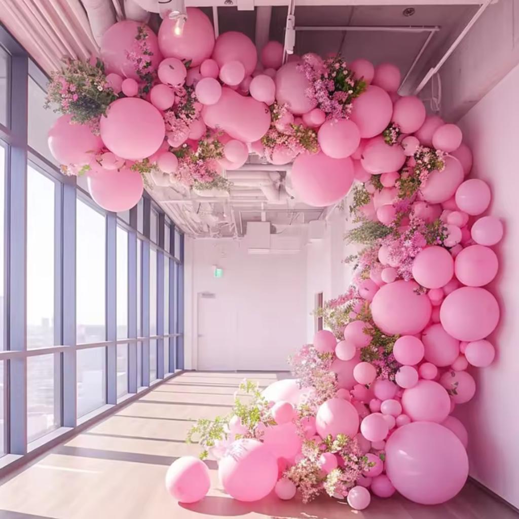 12inch 5/10/20/30/50/100pcs pink balloon set, suitable for weddings, birthdays, themed parties,wedding parties,family gatherings