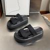 European Platform Slippers Women Wear 2025 Summer New Internet Celebrity Super Fire Velcro Heightening Sandals Women