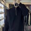 Men's Autumn Solid Color Half-Zip Sweatshirt - Loose Fit Versatile Streetwear Jacket