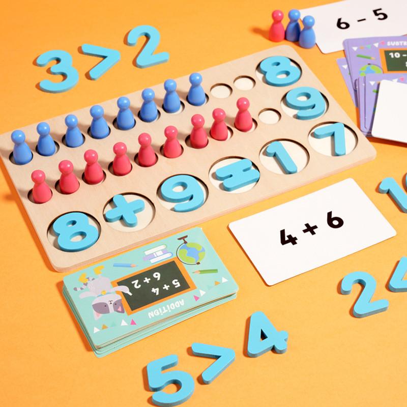 Numerical Wooden Addition And Subtraction Mathematical Operation Board Toy Kid