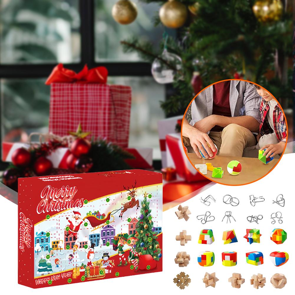Christmas Countdown Calendar Brain Teaser Puzzles Fun Challenges Toys Christmas Advent Calendar Xmas Countdown Calendar for Kids