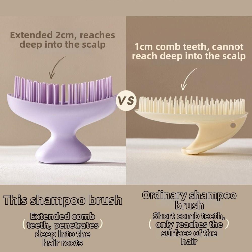 Soft Silicone Shampoo Brush Dandruff Removal Head Scalp Massager  Travel Use
