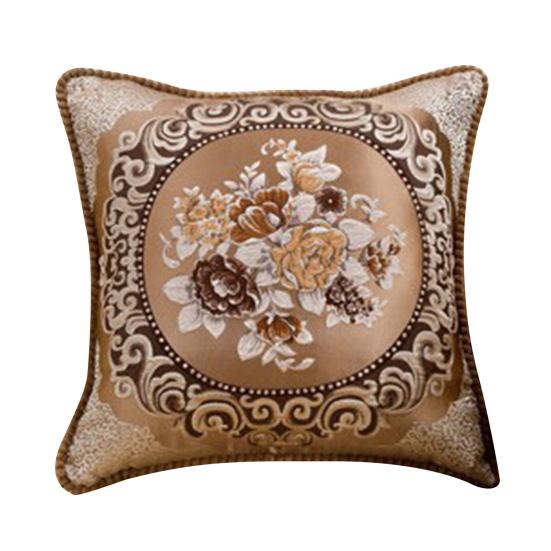 For Living Room Pillowslip Embroidery Pattern Car Interior Ornaments Silk Satin Sofa Couch Cushion Cover