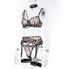 Zebra Pattern Mesh Lingerie - Sexy Three-Piece Set Available Now