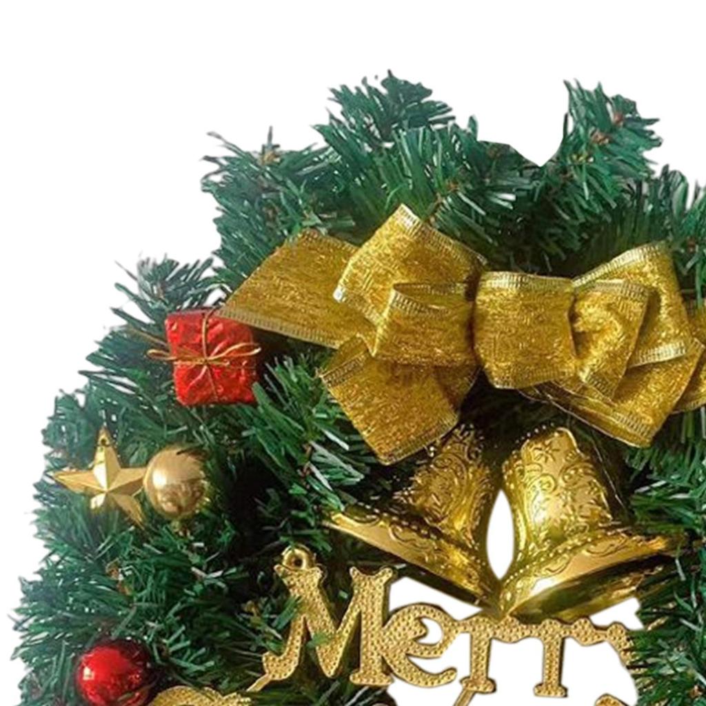 20 inch Christmas Wreath Hanging Ornament with Bowknot Flower Garland for Wall