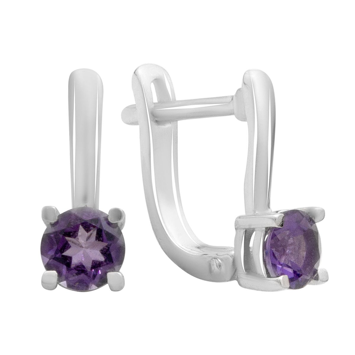 

Silver earrings with natural amethyst 0.95ct (2179061) аметист