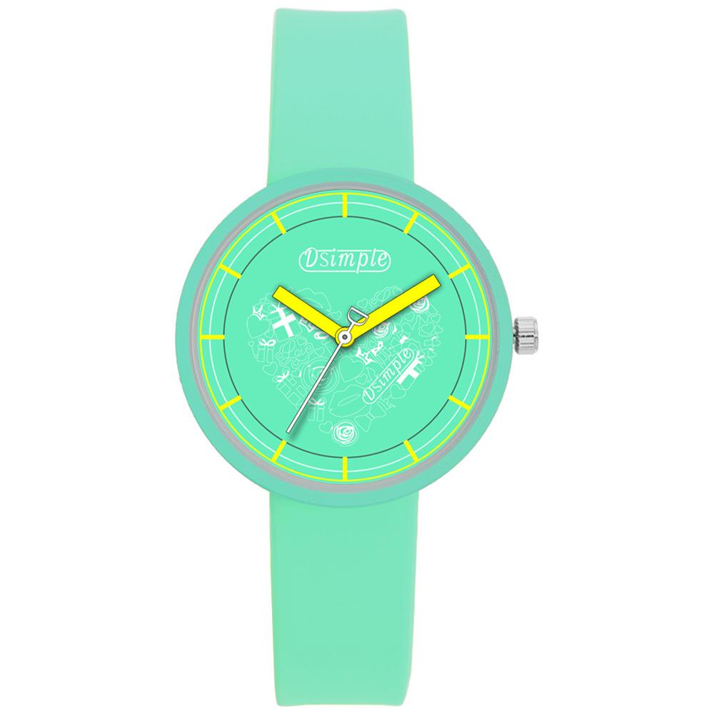 

Модні годинники для дівчаток Особистий годинник для студентів Силікагелевий кварцовий годинник Повсякденний жіночий годинник Свіжі жіночі годинники зелений