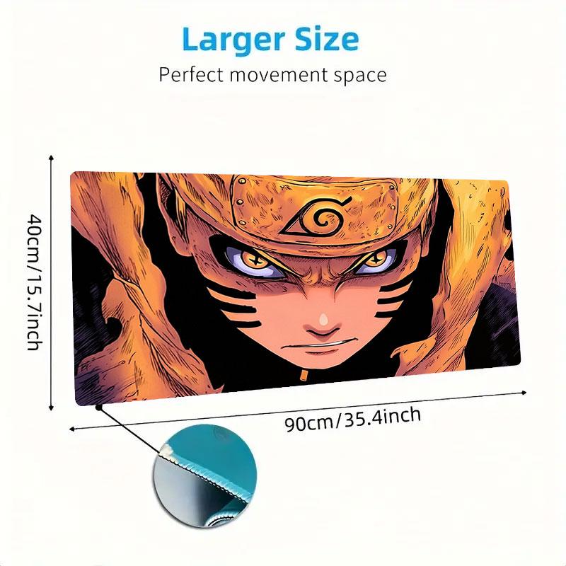 Naruto Uzumaki Mouse Pad, Large Gaming Desk Mat, Non-slip XXL Mousepad for Laptop & Tablet, Mini PC Playmat with Stitched Edges