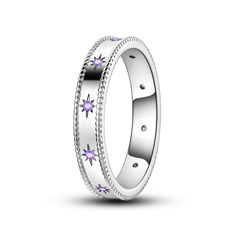 New 100% 925 Silver Fashion Sunflower Sun Moon Wide Rings Classic Heart-Shaped Crown Female Rings Elegant Party Jewelry