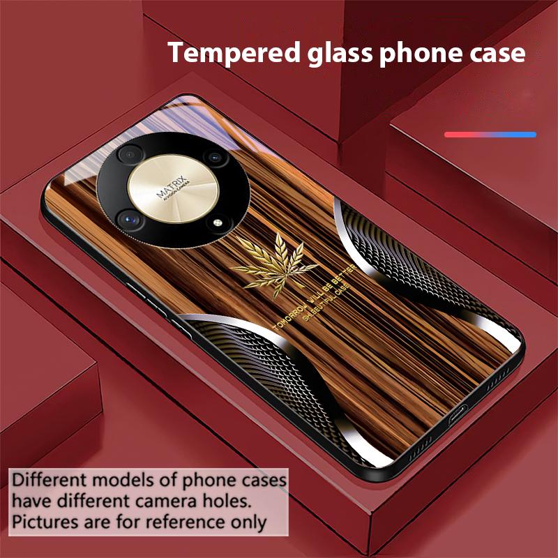 Wood Grain Snake For Honor Magic 6 50 70 90 Lite X7b 200 Pro Nova 10 Nova 5T X6 P30 Pura 70 Ultra Tempered Glass Phone Case