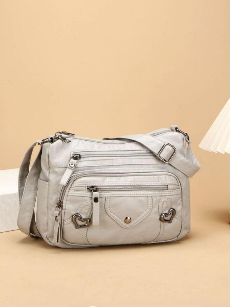 Elegante Mehrschichtige Umhängetasche aus Weichem Leder für Mütter mittleren Alters und ältere Mütter