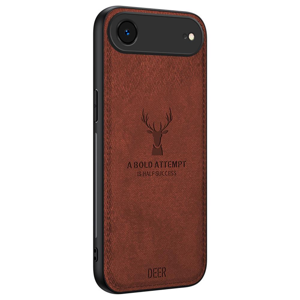 For iPhone Air Case Deer Pattern Cloth Texture PU + PC + TPU Phone Cover