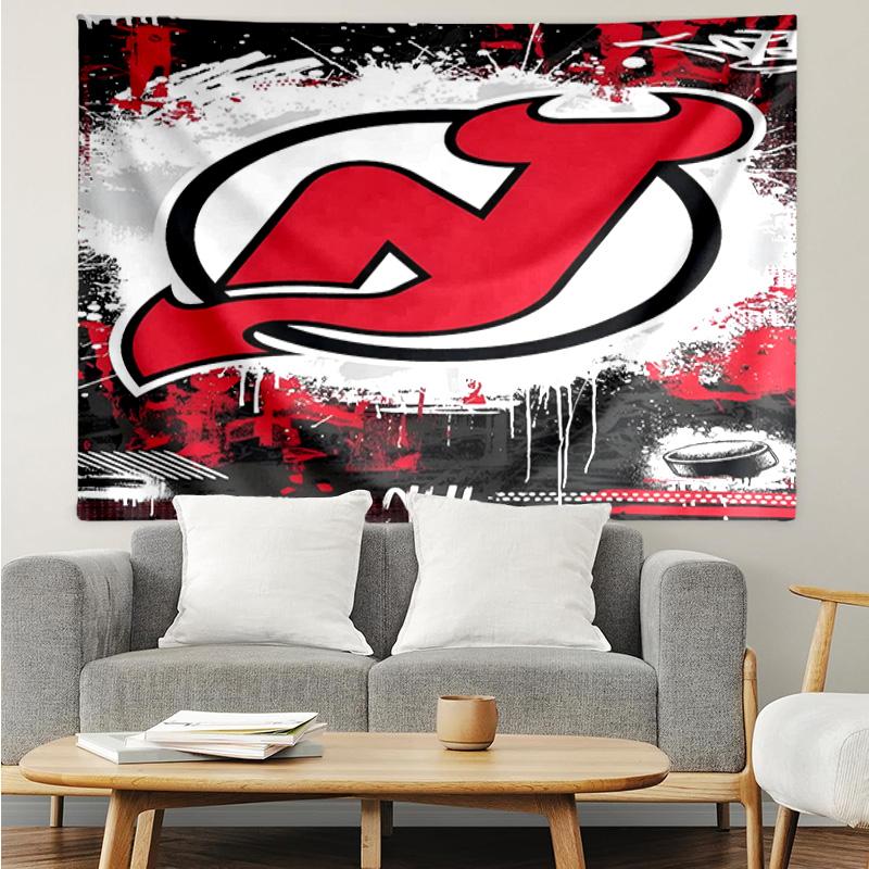 1PC Jersey Devils Logo Tapestry Accessories Playroom Tapestry, for Bedroom,Livingroom, dormitory Room Wall Decor Fan Birthday Gifts