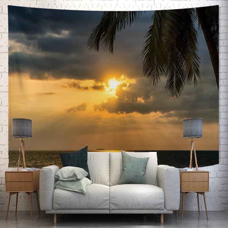 Scenic landscape background fabric digitalprinted polyester tapestries living rooms bedrooms macrame wall hanging room decor