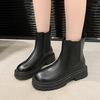 Fashionable and Comfortable Chelsea Boots Female Fall Inside Short Boots Thick Bottom Smoke Tube Boots