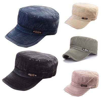 Mode Sommer verstellbare klassische Armee Plain Vintage Hut Kadermütze