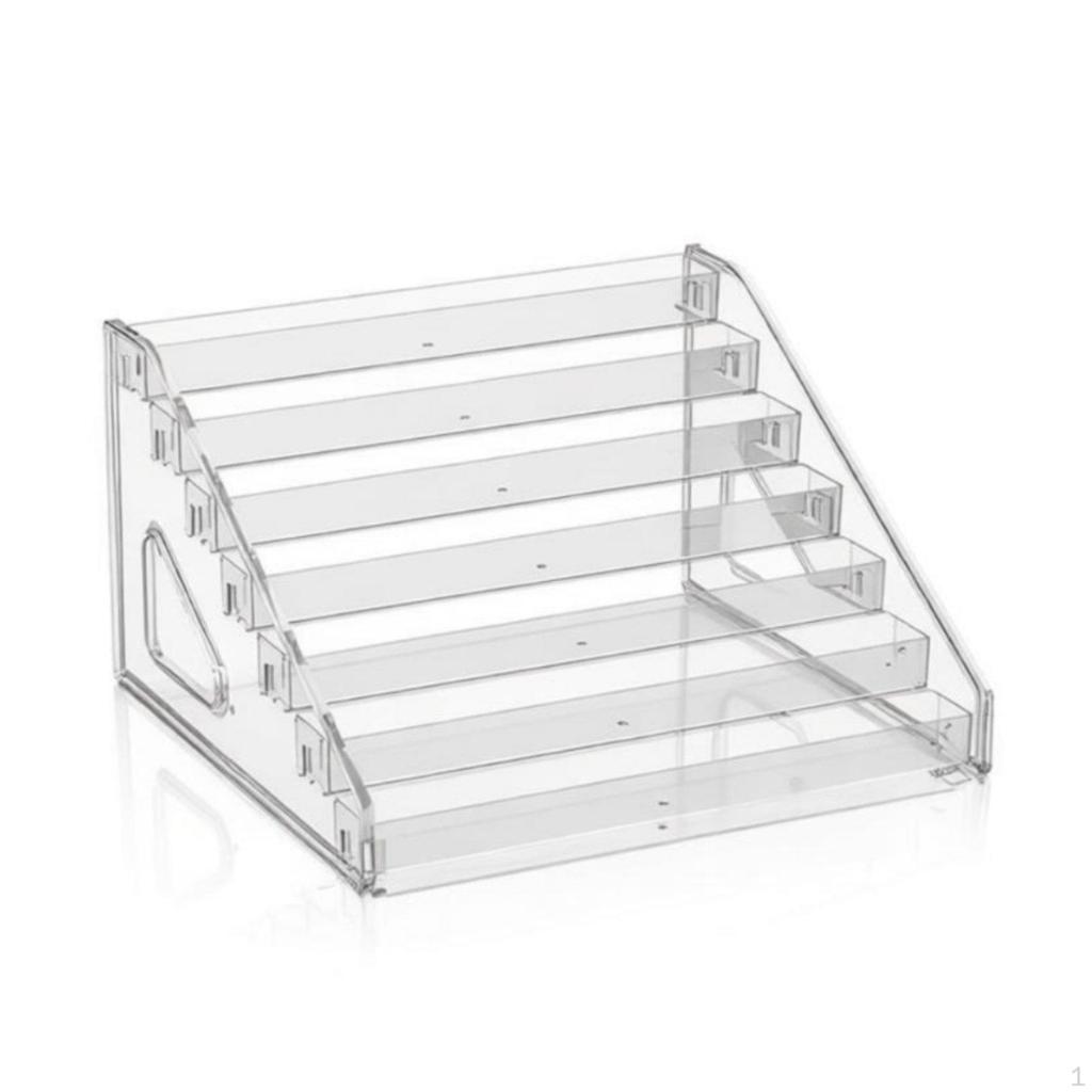 Nagellack-Ständer Transparenter Lippenstifthalter 7-stöckiger Kosmetik-Display-Ständer für Schminktisch, Ankleidezimmer