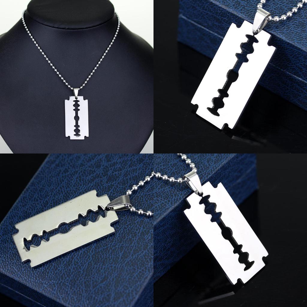 Trendy Punk Blade Alloy Necklace With Geometric Pendant For Gift Giving And Daily Wear